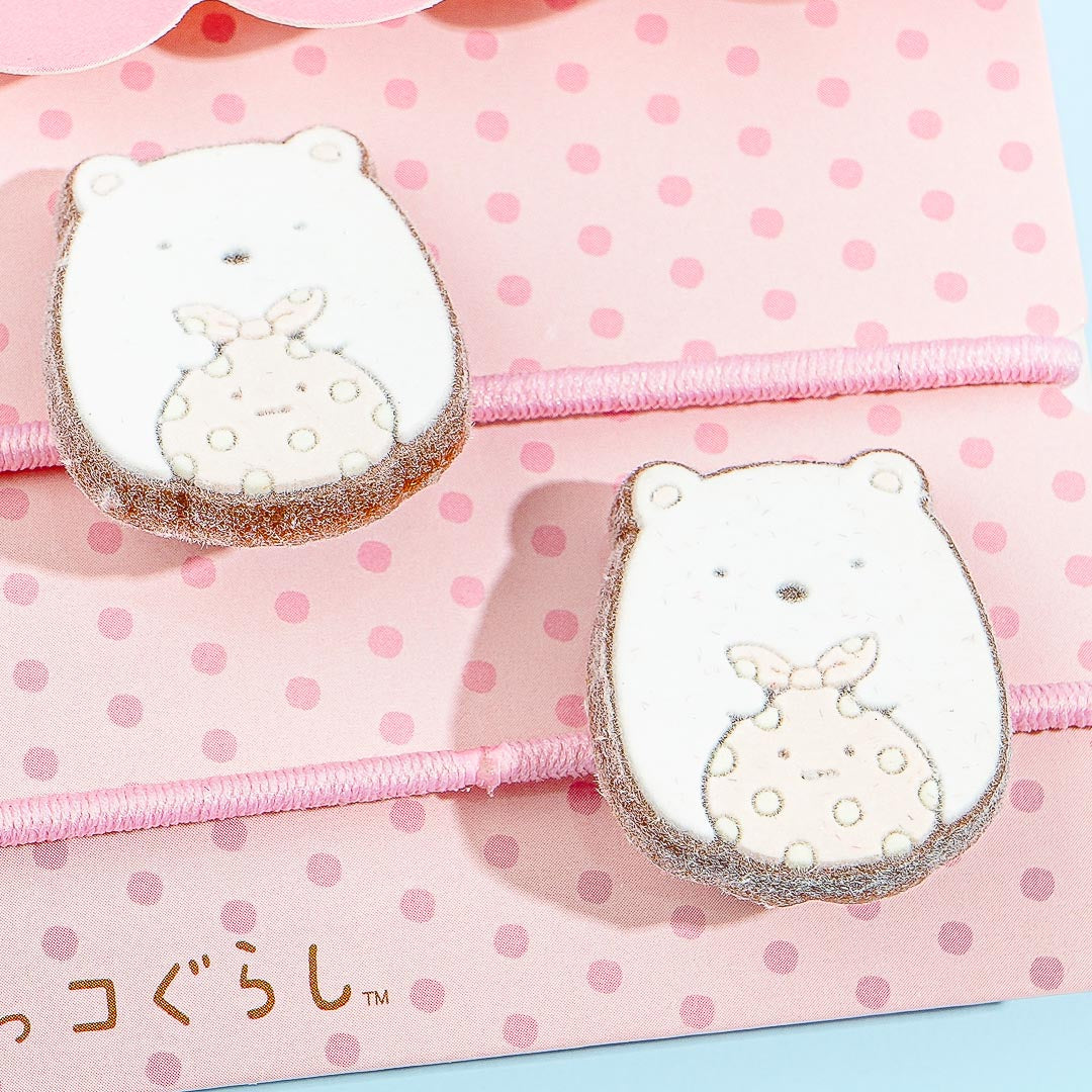 Sumikko Gurashi Flocking Hair Tie Set - Shirokuma & Furoshiki