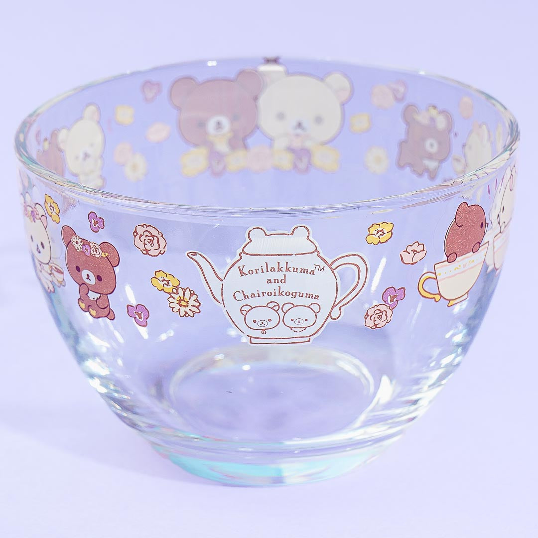 Korilakkuma & Chairoikoguma Flower Tea Time Glass Dessert Bowl