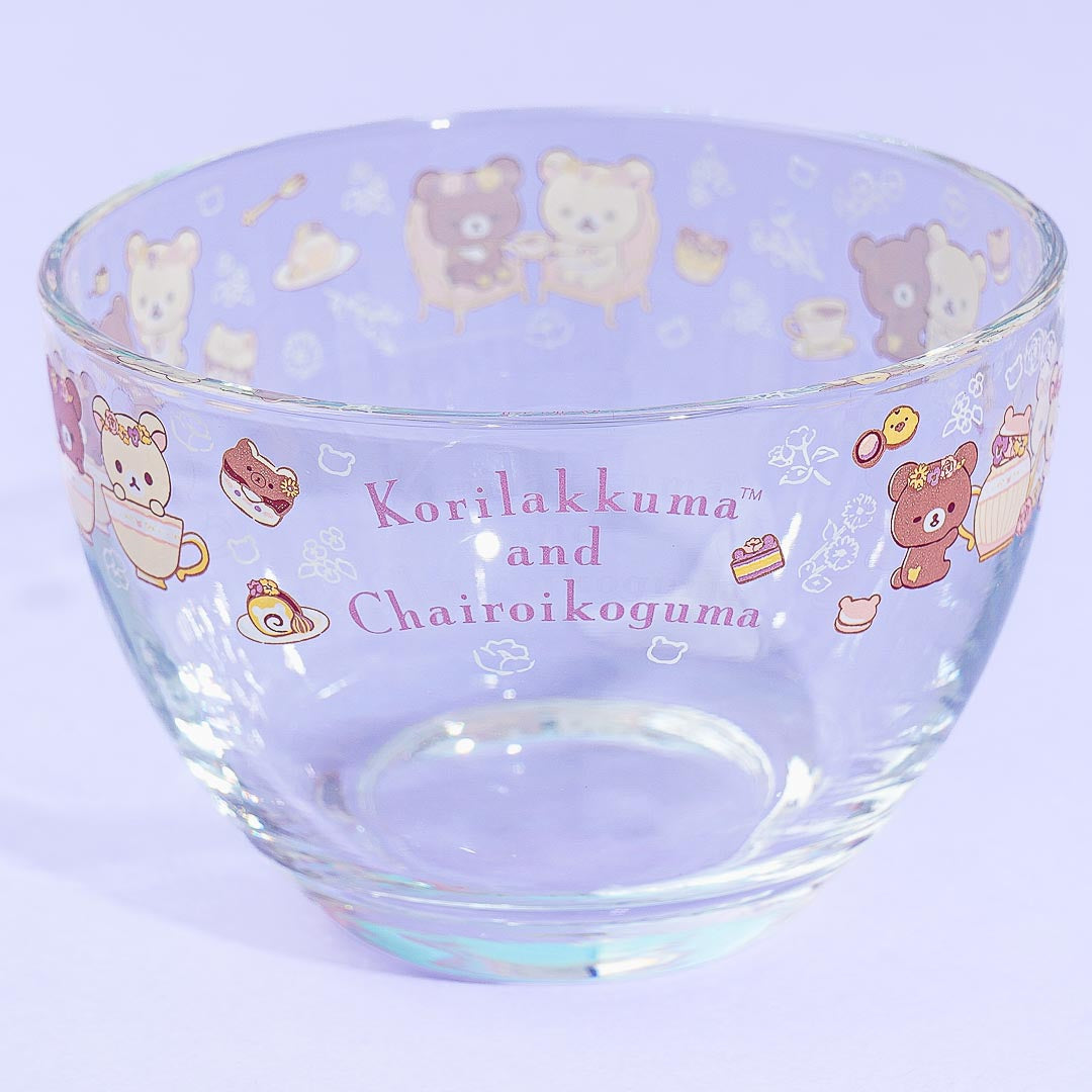 Korilakkuma & Chairoikoguma Flower Tea Time Clear Dessert Bowl