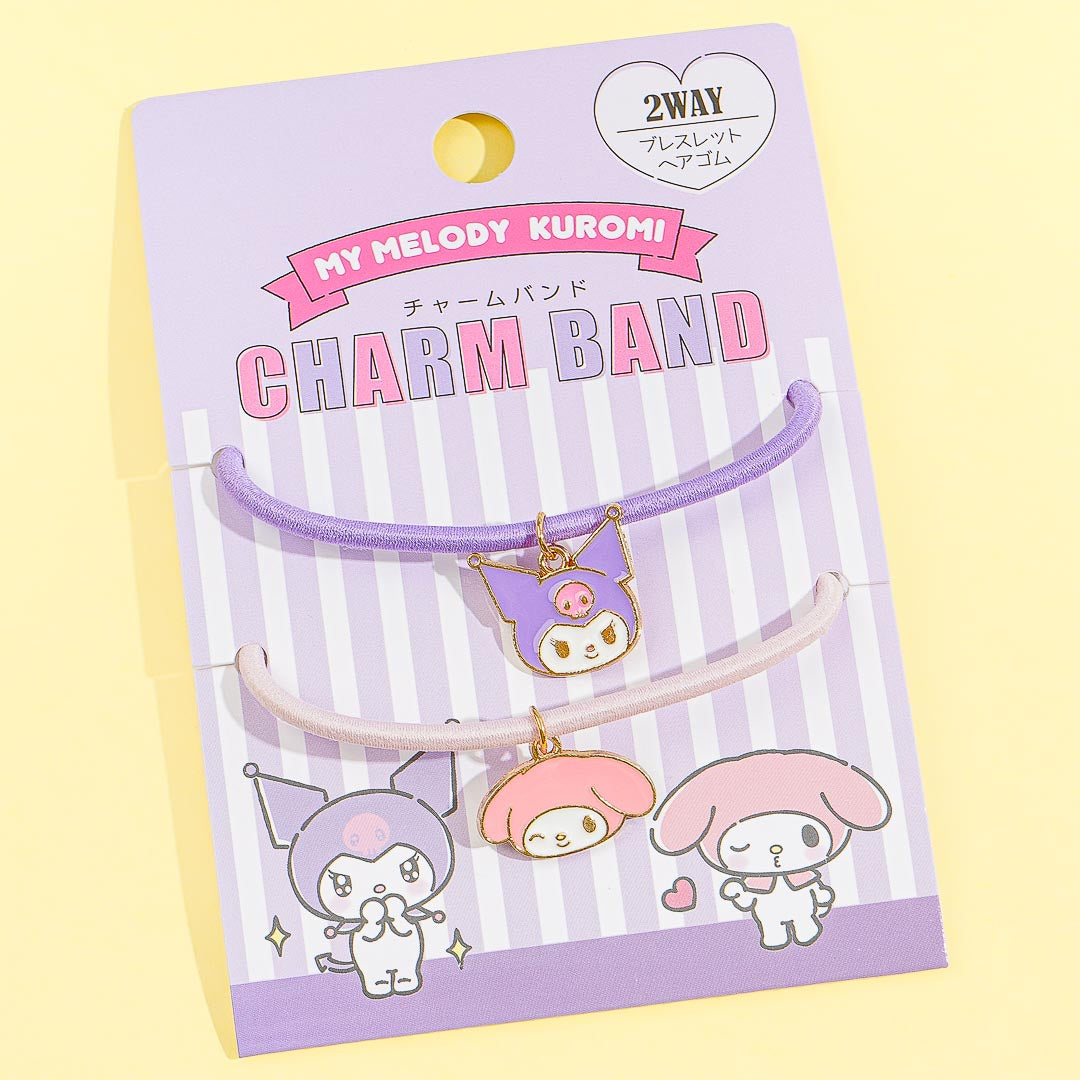 My Melody & Kuromi Charm Band Hair Tie Set