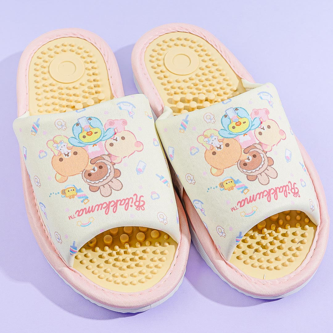 Rilakkuma Baby Friends Accupressure Slippers - Yellow