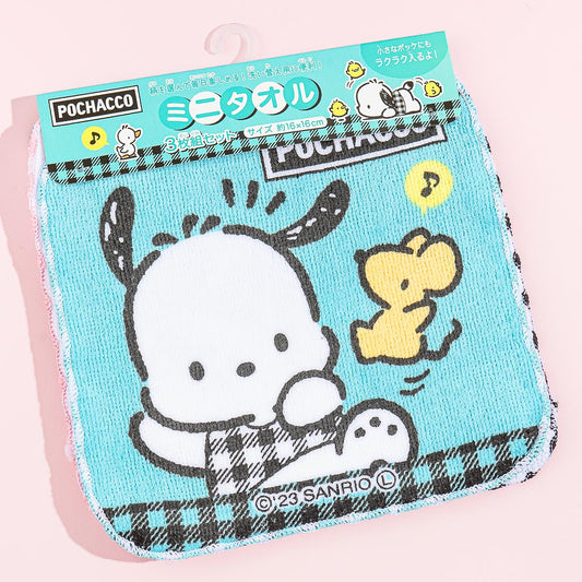 Pochacco Gingham Shirt Day Mini Towel Set - 3 pcs
