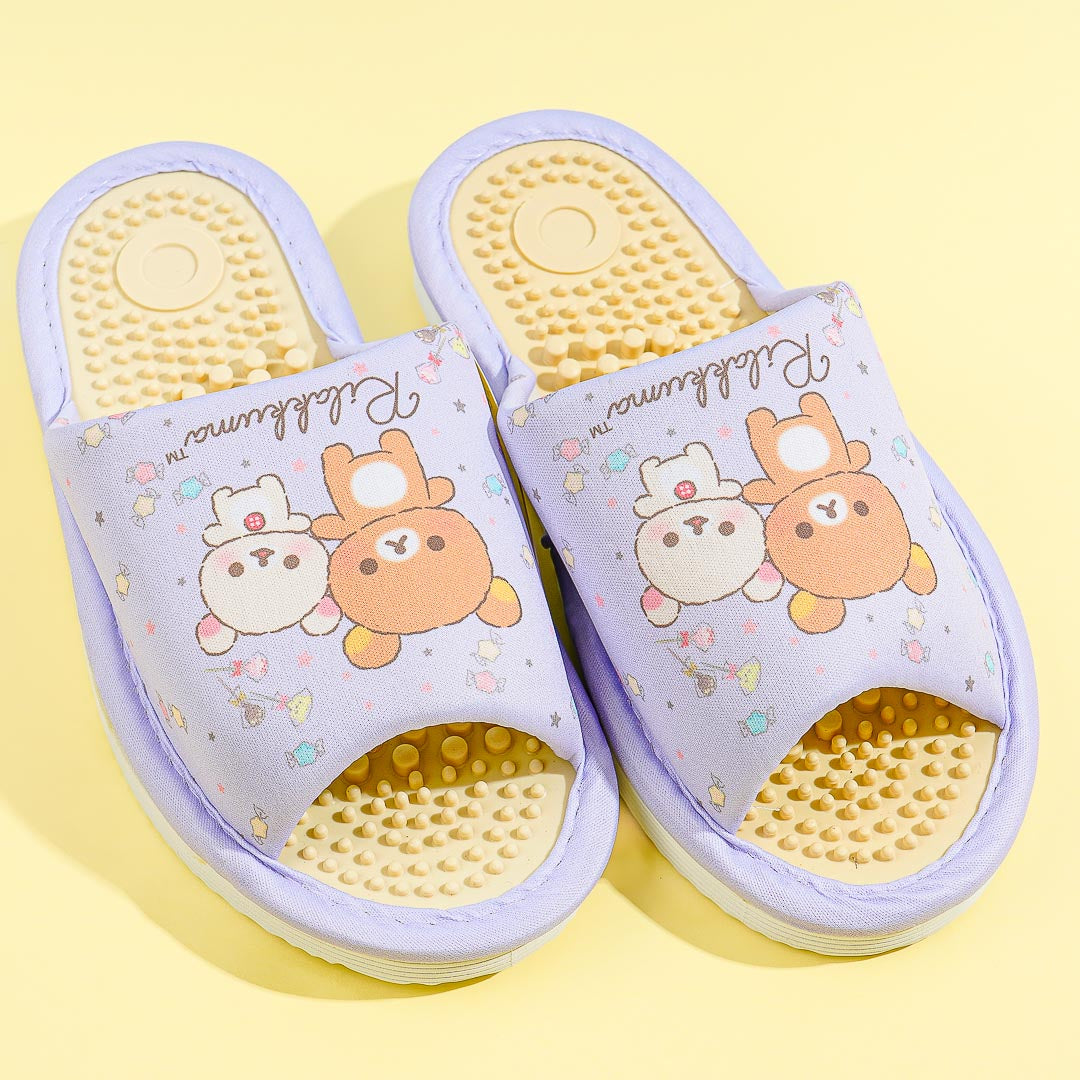 Rilakkuma & Korilakkuma Candy Friends Accupressure Slippers - Purple