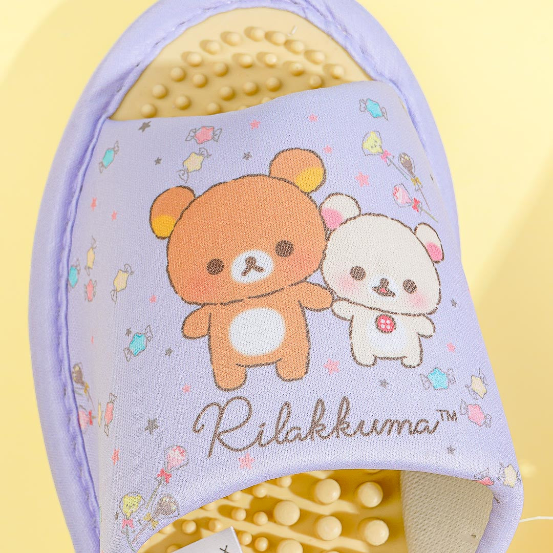 Rilakkuma & Korilakkuma Candy Friends Accupressure Slippers - Purple