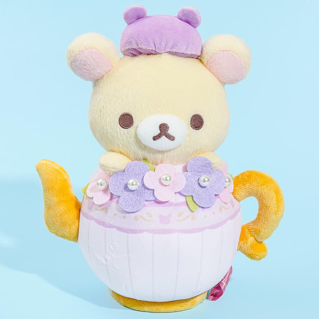 Korilakkuma Korikogu Flower Tea Time Teapot Plushie - Medium