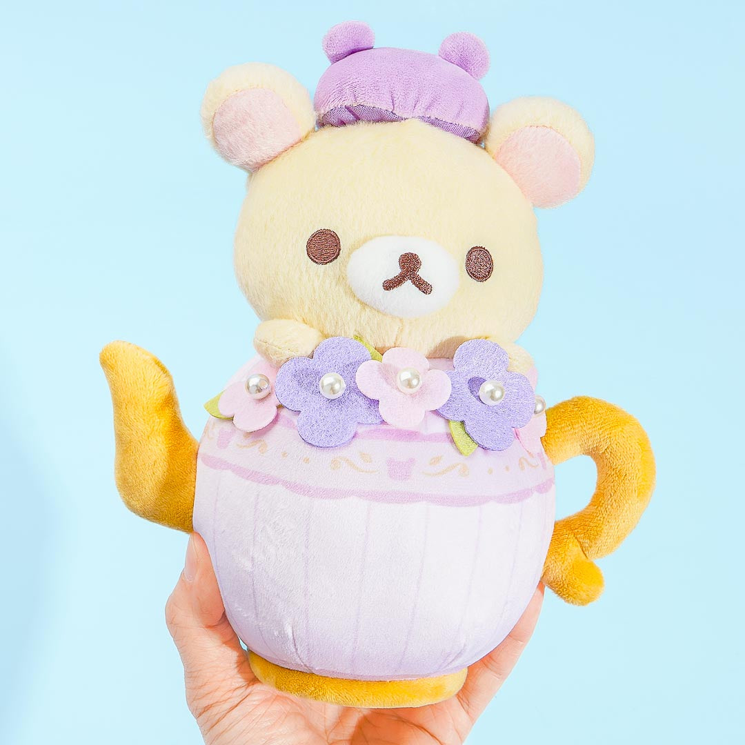 Korilakkuma Korikogu Flower Tea Time Teapot Plushie - Medium