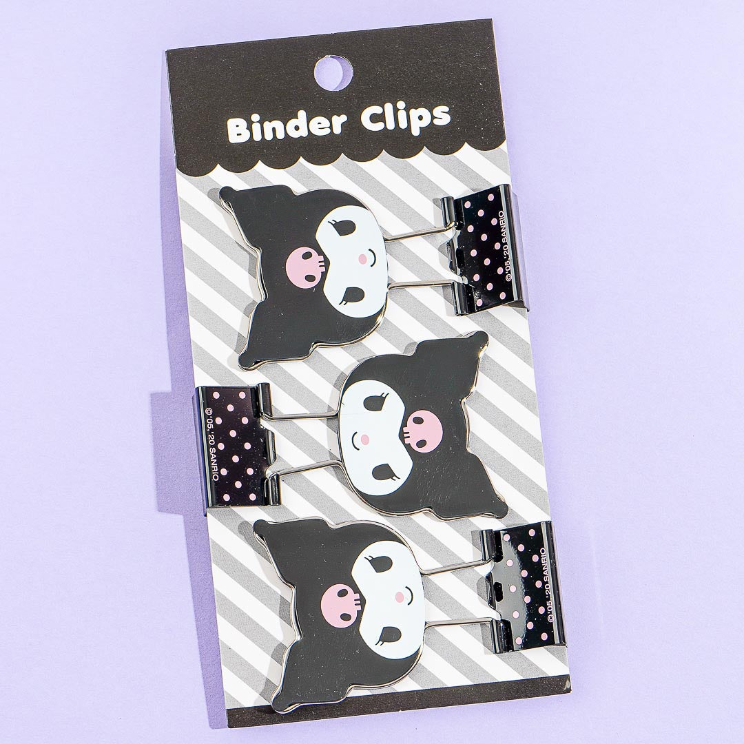 Kuromi Polka Dot Binder Clip Set - 3pcs