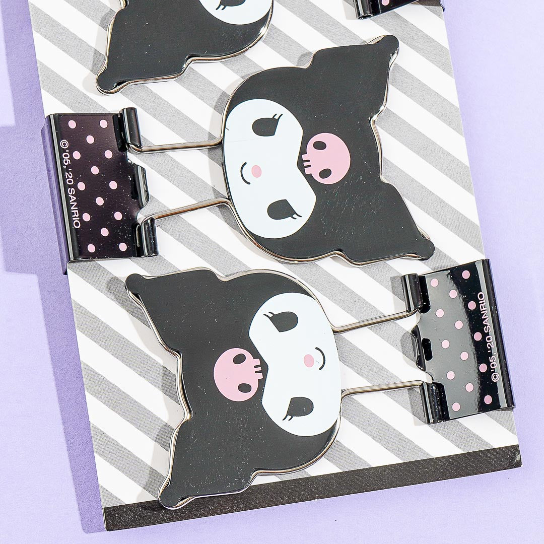 Kuromi Polka Dot Binder Clip Set - 3pcs