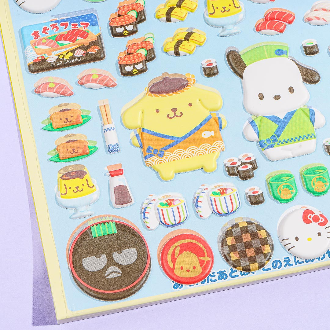Sanrio Characters Sushi Restaurant Play Sticker Set