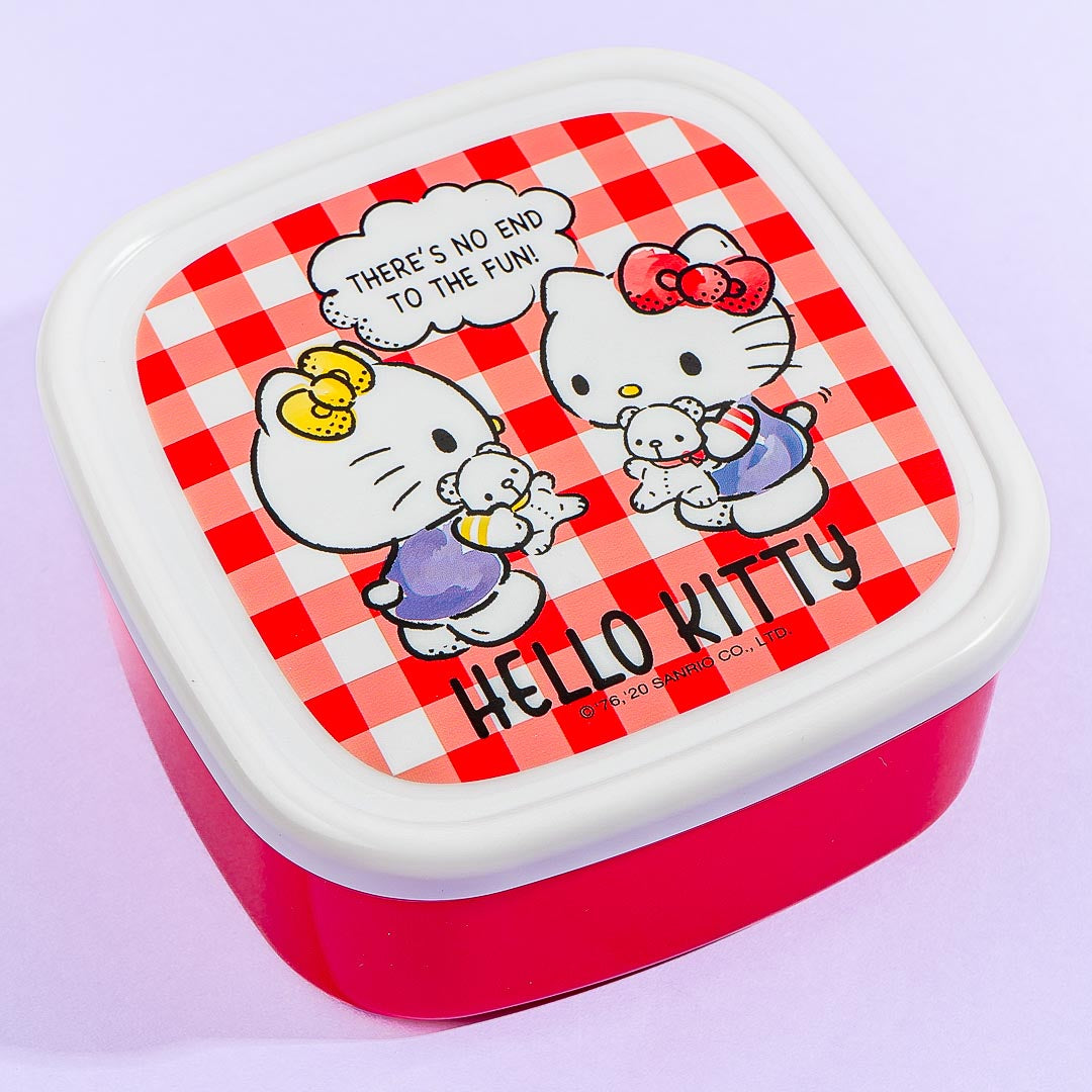 Hello Kitty & Mimmy Gingham Lunch Box Set -  3 pcs