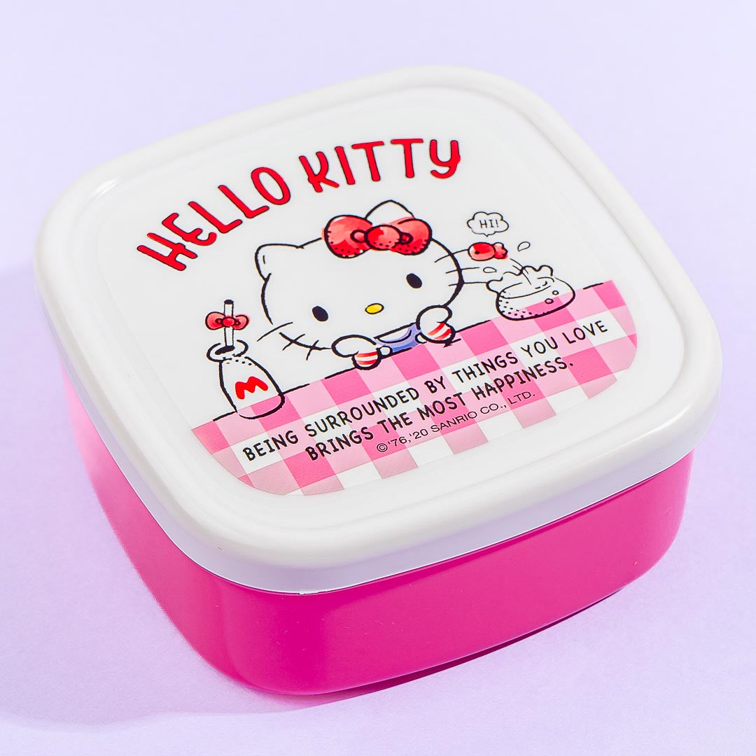 Hello Kitty & Mimmy Gingham Lunch Box Set -  3 pcs