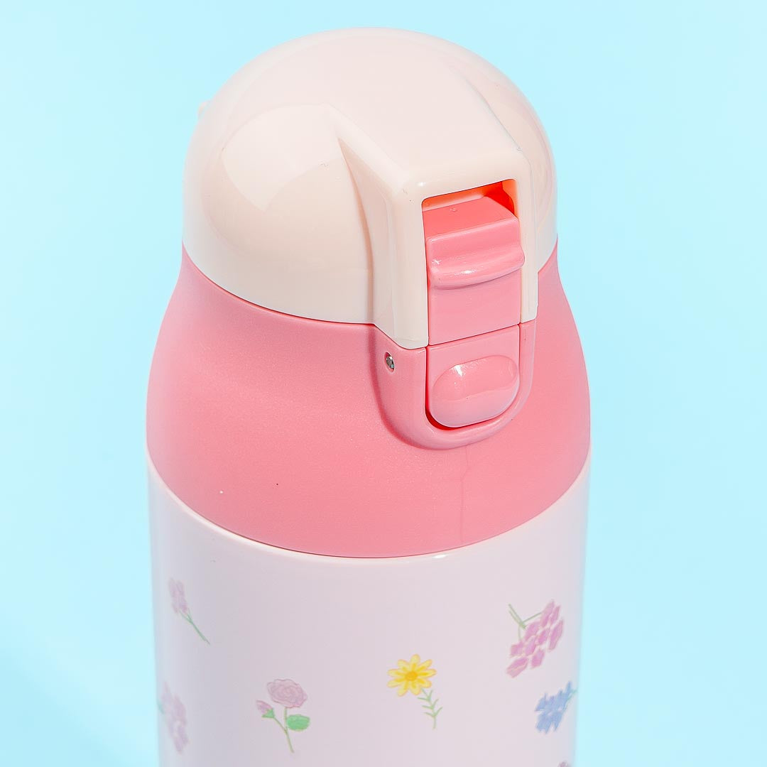 Hello Kitty Pink Floral Harvest One-Push Thermal Bottle