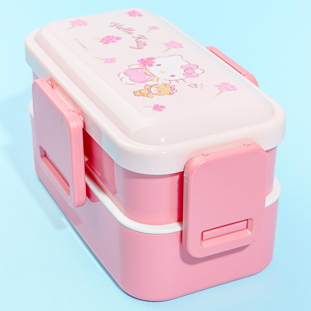 Hello Kitty Pink Floral Harvest Stackable Bento Box