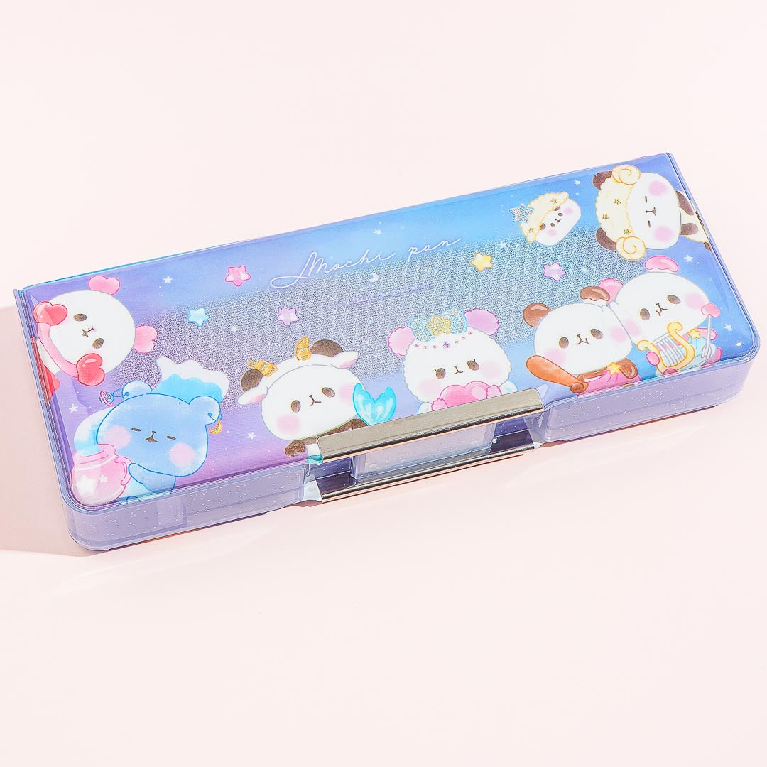 Mochi Mochi Panda Zodiac Sign Glittery Double-Sided Pencil Case
