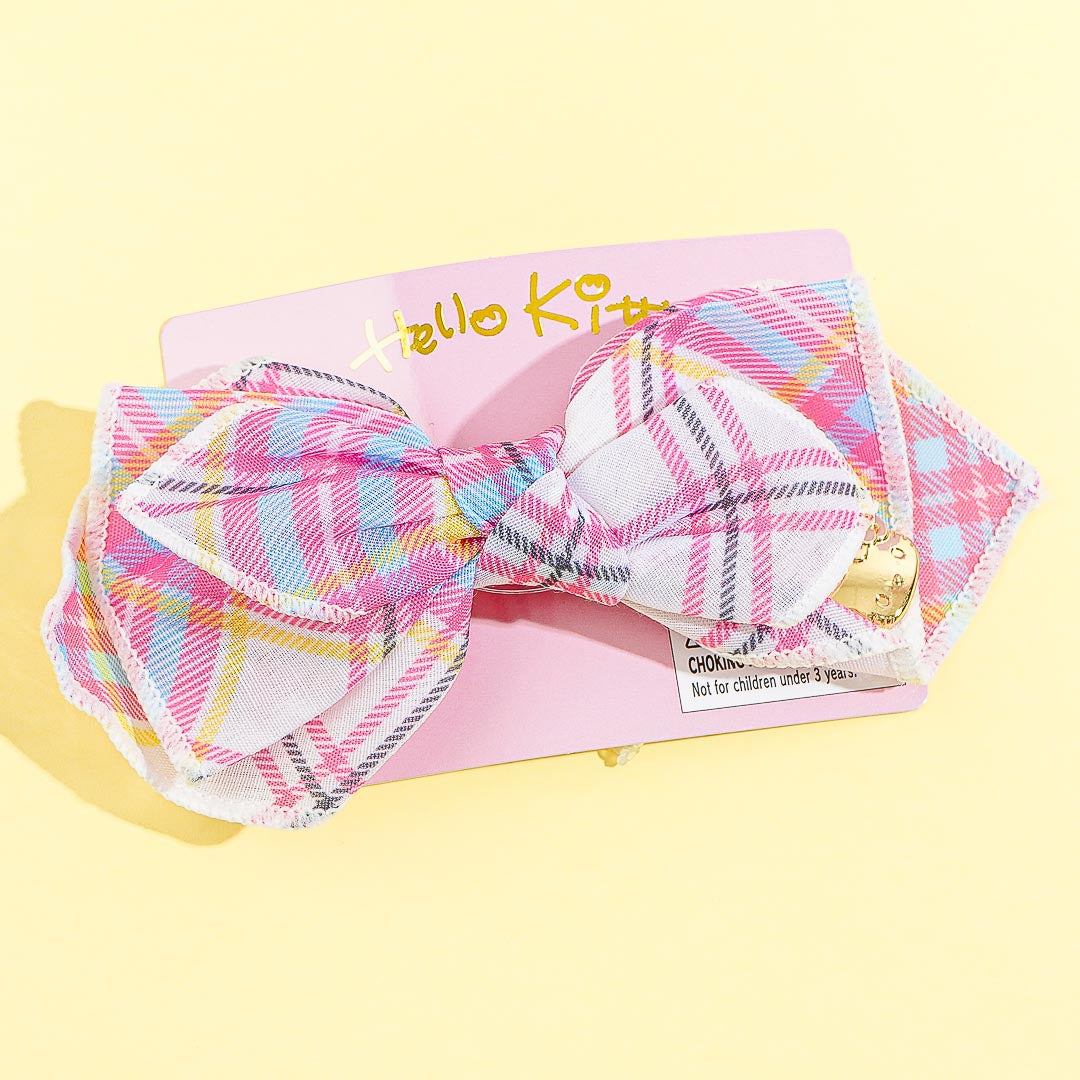 Hello Kitty 50th Anniversary Tartan Hair Barrette
