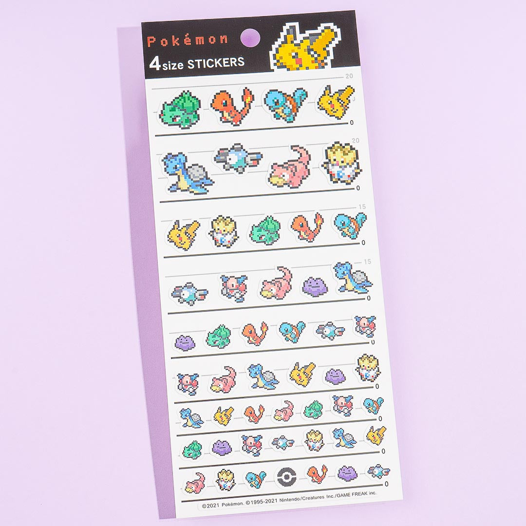 Pokemon Pikachu Pixel Art 4-Size Stickers