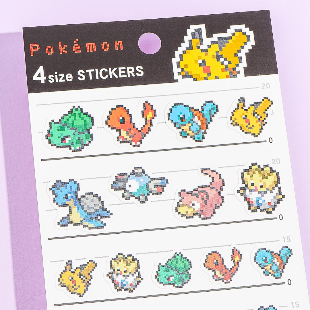 Pokemon Pikachu Pixel Art 4-Size Stickers