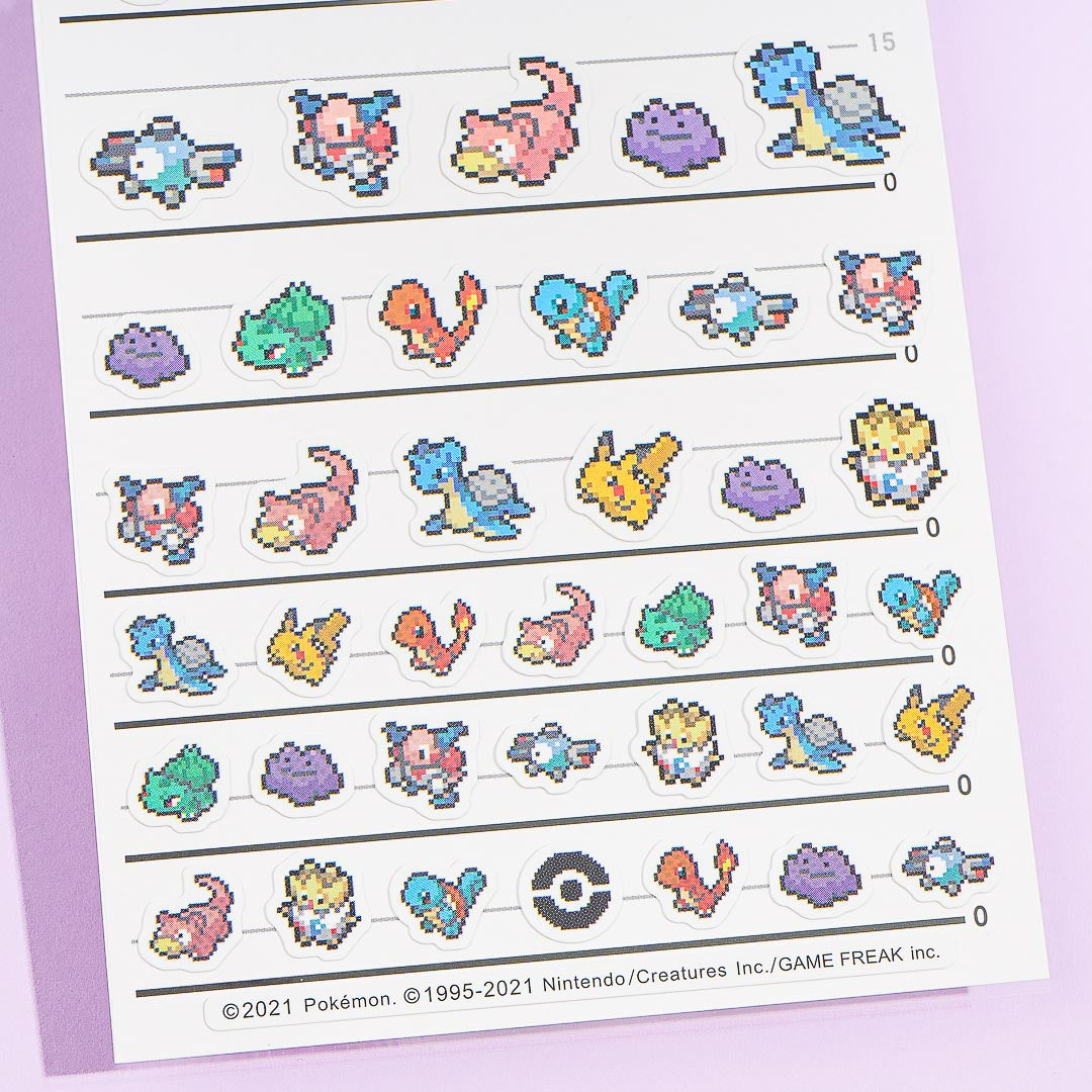 Pokemon Pikachu Pixel Art 4-Size Stickers
