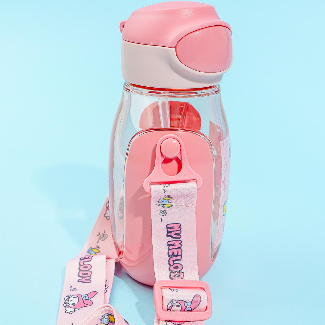 My Melody Ushiro Shiro One-Push Bottle With Straw