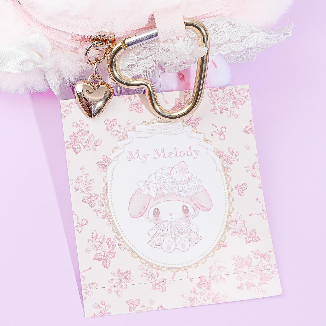 My Melody White Strawberry Tea Time Plushie Face Pouch