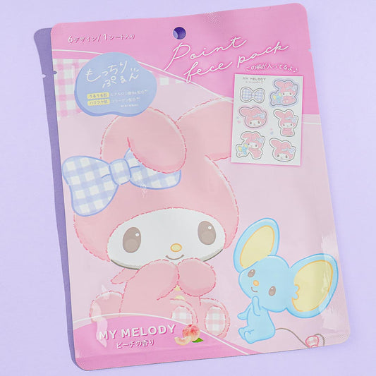 My Melody & Flat Die-Cut Point Face Pack - Peach