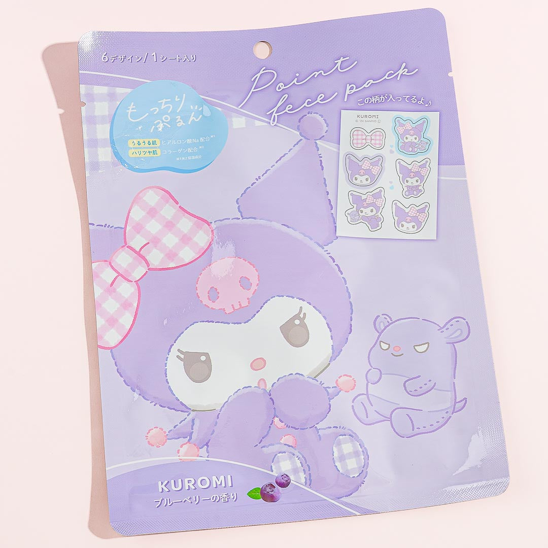 Kuromi & Baku Die-Cut Point Face Pack - Peach