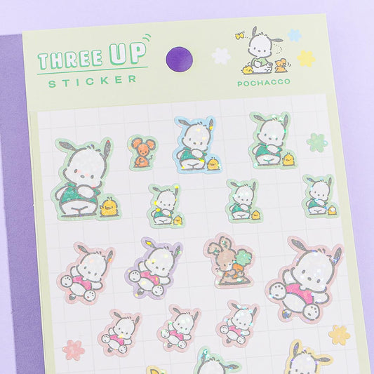 Pochacco Three-Up Sparkling Sticker Sheet