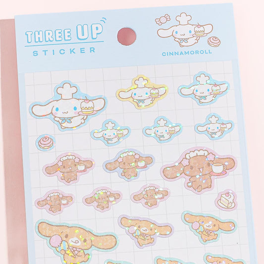 Cinnamoroll Three-Up Sparkling Sticker Sheet
