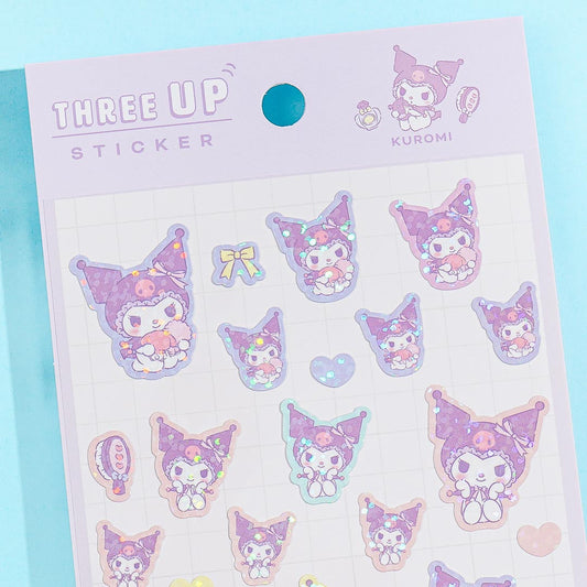 Kuromi Three-Up Sparkling Sticker Sheet