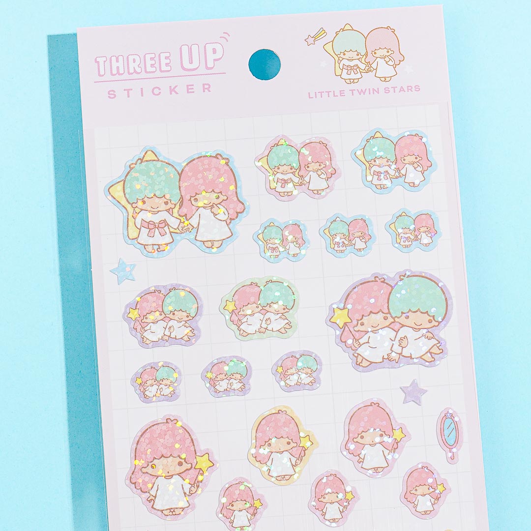 Little Twin Stars Three-Up Sparkling Sticker Sheet