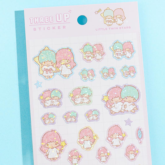 Little Twin Stars Three-Up Sparkling Sticker Sheet
