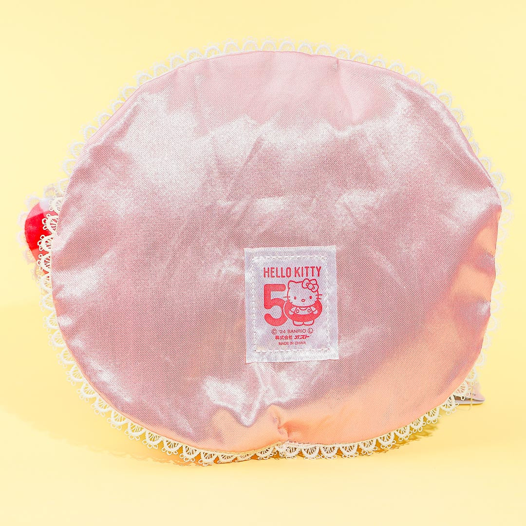Hello Kitty Gingham Ribbon Fluffy Pouch