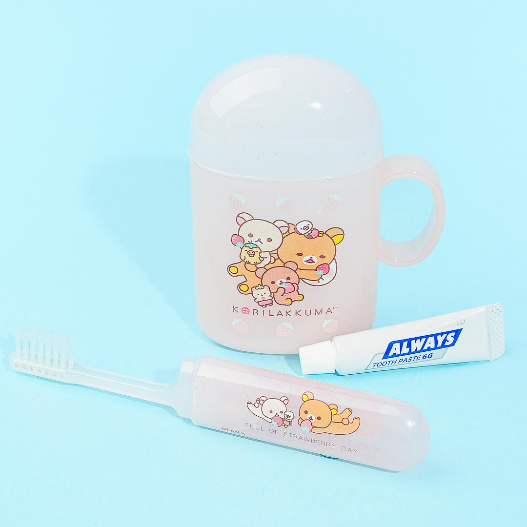 Rilakkuma Full of Strawberry Day Toothbrush Set