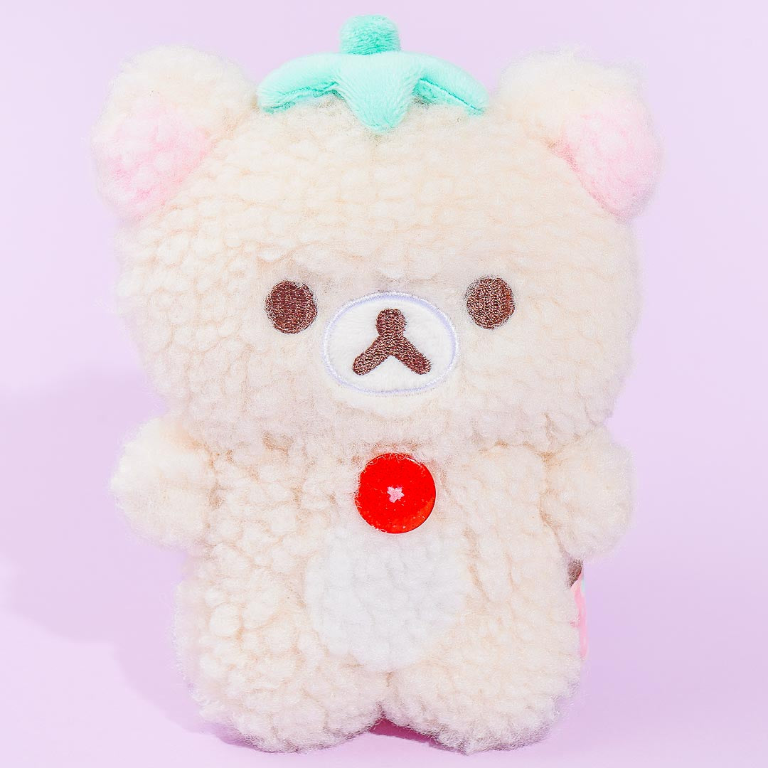 Korilakkuma Full of Strawberry Day Plushie Coin Purse - White Strawberry