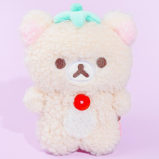 Korilakkuma Full of Strawberry Day Plushie Coin Purse - White Strawberry