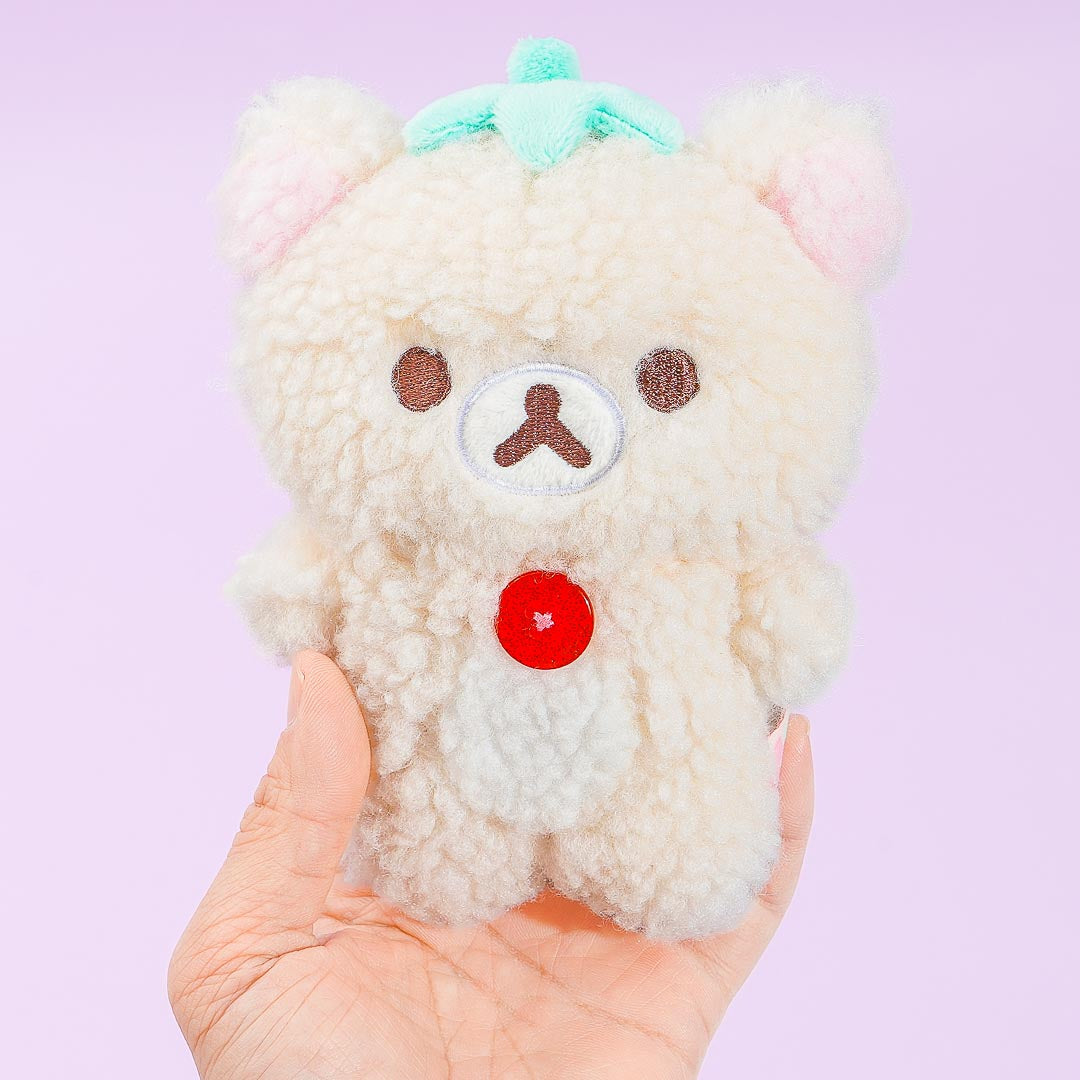 Korilakkuma Full of Strawberry Day Plushie Coin Purse - White Strawberry