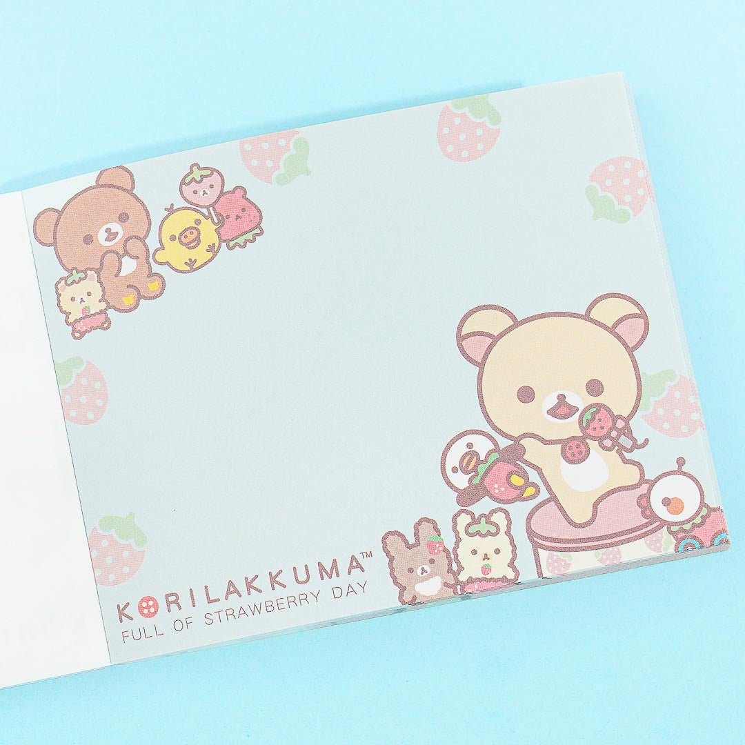 Korilakkuma Full of Strawberry Day Memo Pad - Picnic