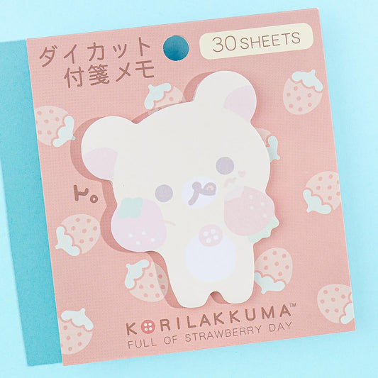 Korilakkuma Full of Strawberry Day Die-Cut Sticky Notes