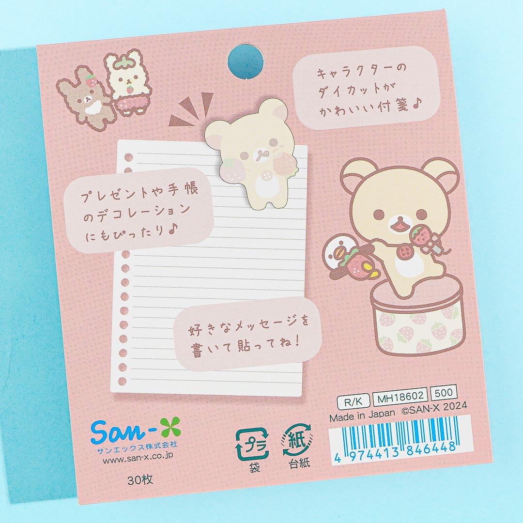 Korilakkuma Full of Strawberry Day Die-Cut Sticky Notes