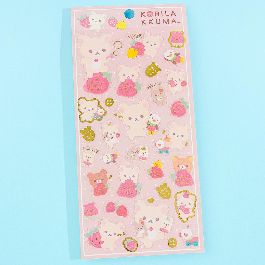 Korilakkuma Full of Strawberry Day Stickers
