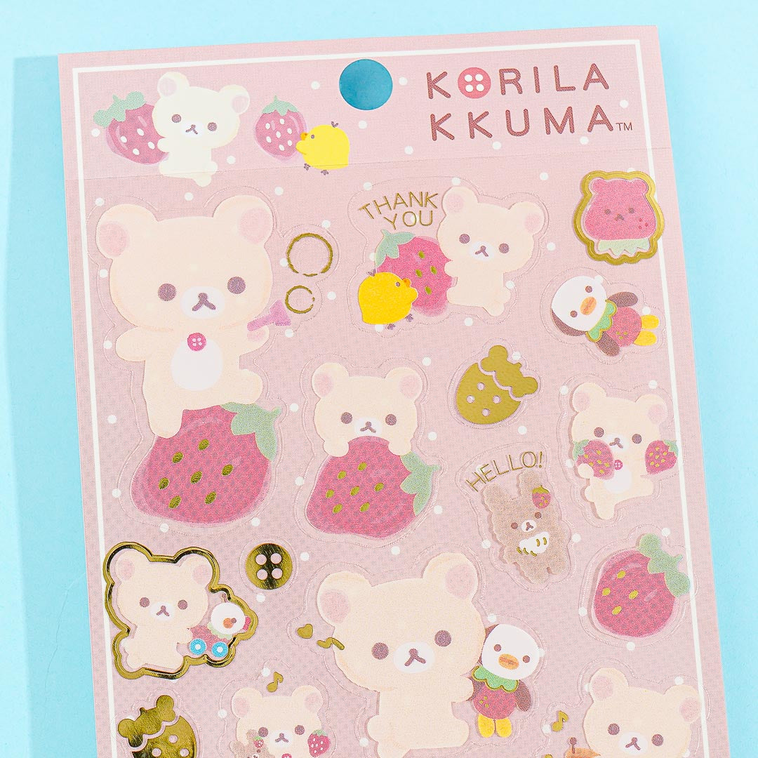 Korilakkuma Full of Strawberry Day Stickers