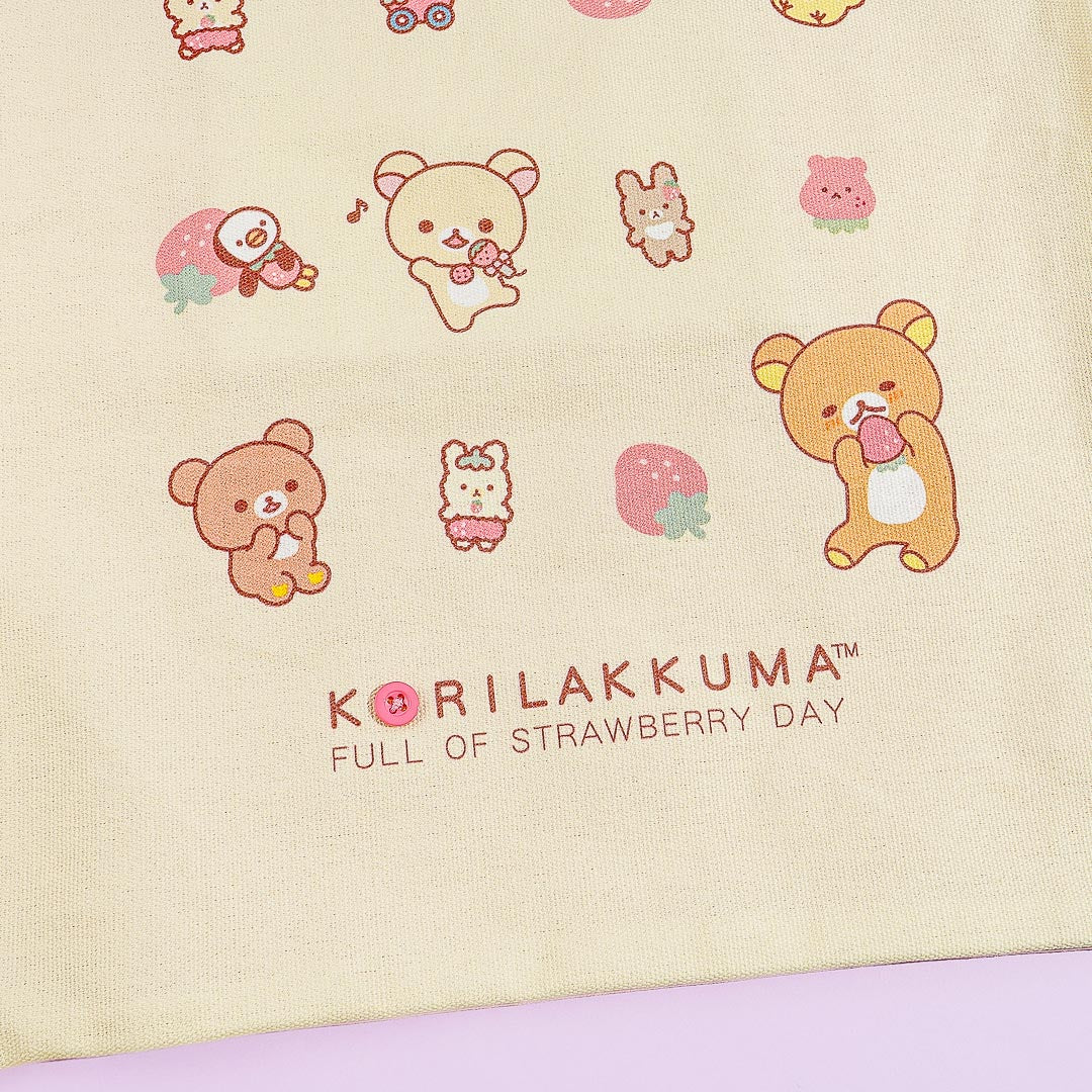 Korilakkuma Full of Strawberry Day Two-Toned Tote Bag