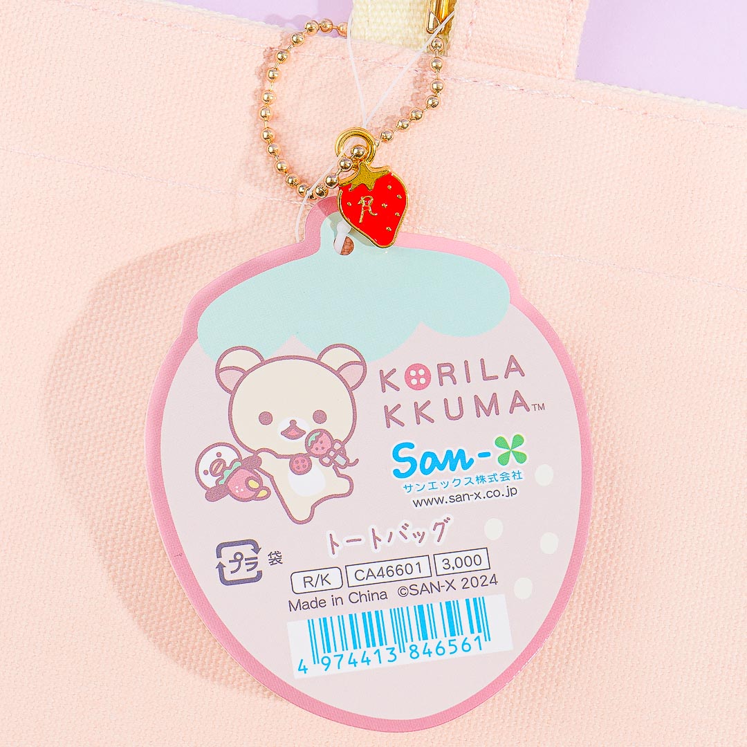 Korilakkuma Full of Strawberry Day Two-Toned Tote Bag