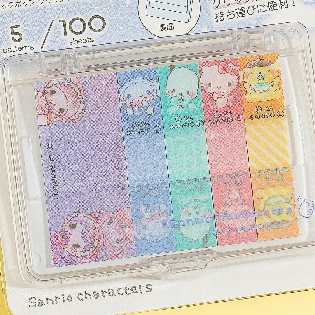 Sanrio Characters Baby Gang Pick Pop Clip Case Sticky Notes