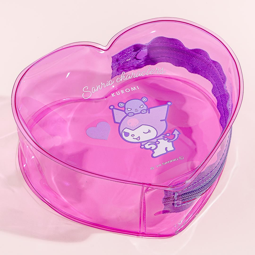 Sanrio Characters Heart-Shaped Pouch - Kuromi