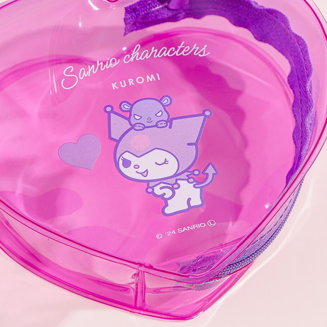 Sanrio Characters Heart-Shaped Pouch - Kuromi