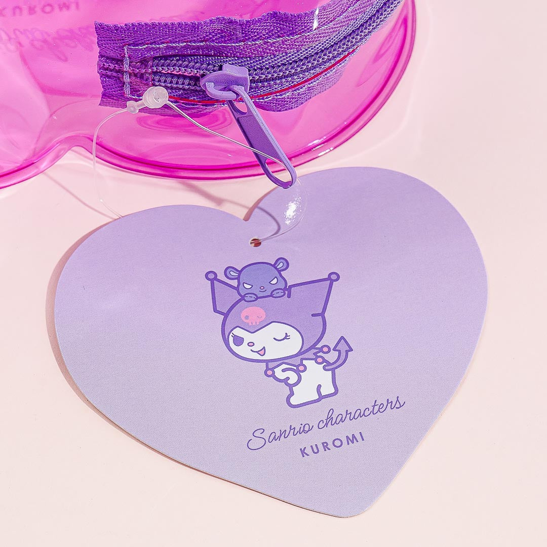 Sanrio Characters Heart-Shaped Pouch - Kuromi
