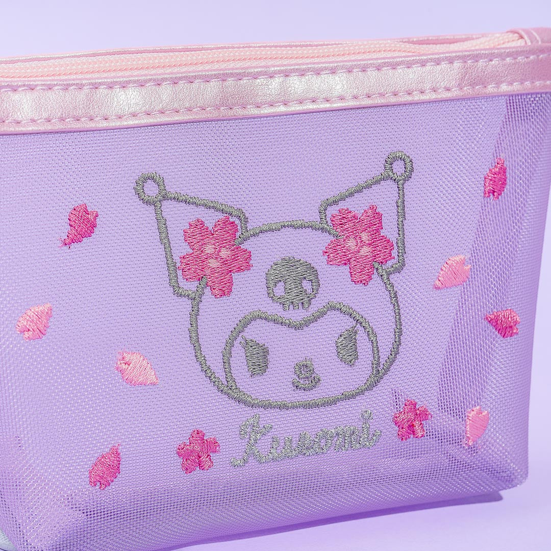 Kuromi Sakura Mesh Pouch
