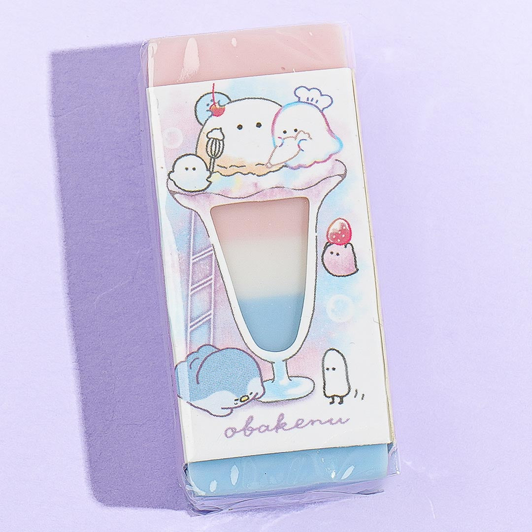 Obakenu Sundae Fun Tri-Colored Eraser