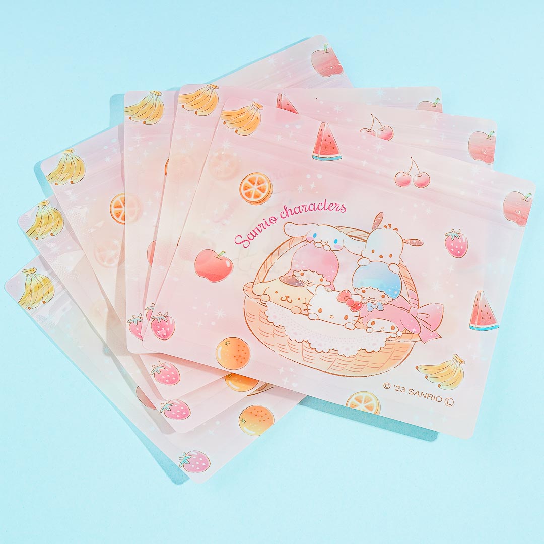 Sanrio Characters Fruit Mix A7 Zip Bag Set - 6 pcs